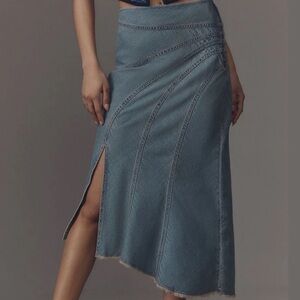 Pilcro Blue Maxi Denim Skirt